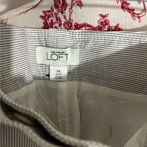 LOFT Women's Striped Trousers - Black and White